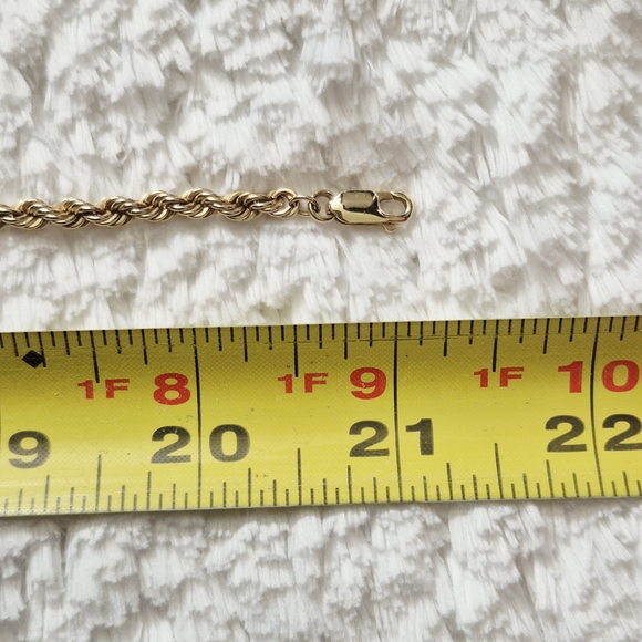 Vintage Heavy 14k Yellow Gold Rope Necklace / 29 Grams - Picture 6 of 9